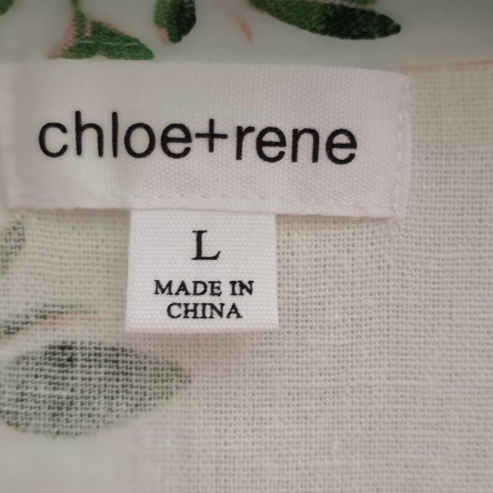 'chloe + rene' Floral Shift Dress Size L Linen blend NWOT - Picture 9 of 15